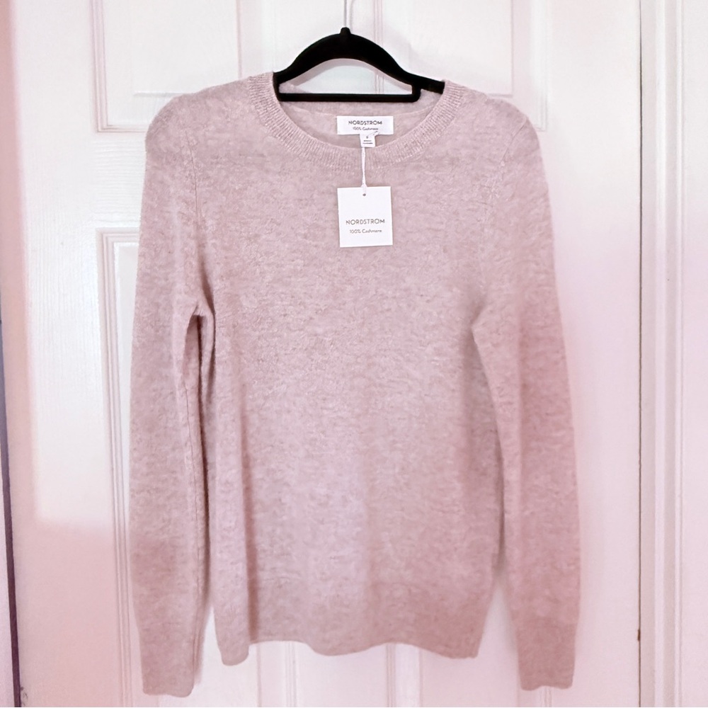 Nordstrom Fine Cashmere Heather Crew Neck Sweater